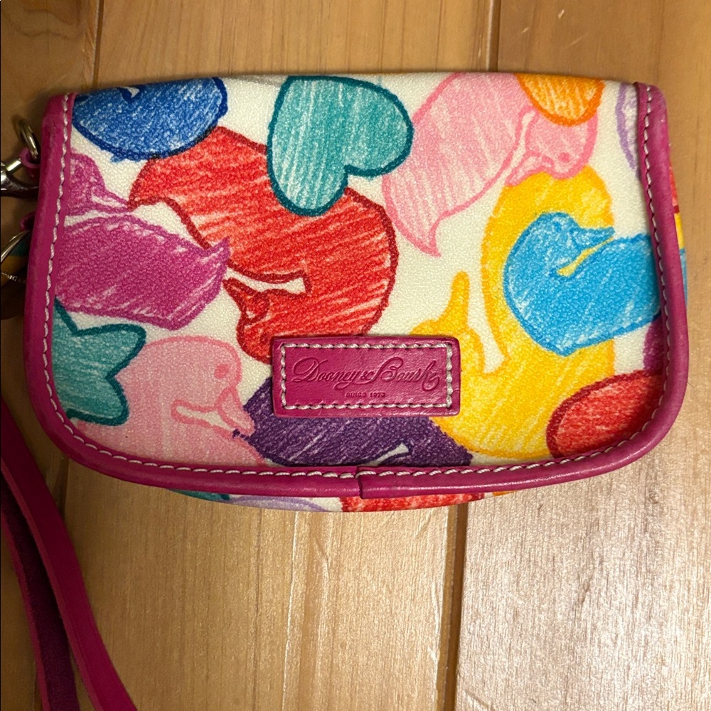 Dooney & Bourke Multicolor Floral Wristlet with Pink Trim - Picture 2 of 2